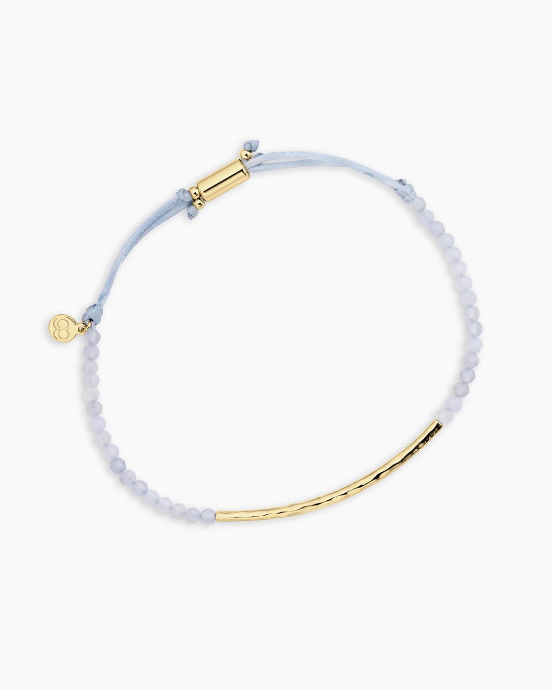 Power Gemstone Bracelet for Self-expression || option::18k Gold Plated, Blue Lace Agate