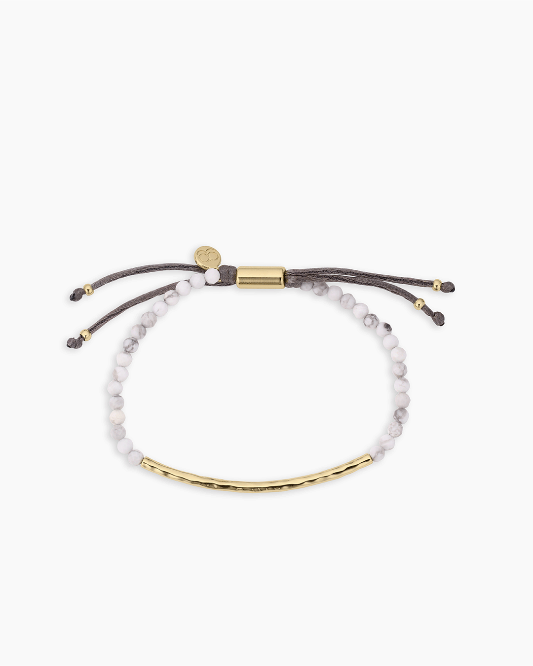 Power Gemstone Bracelet for Calming || option::18k Gold Plated, Howlite