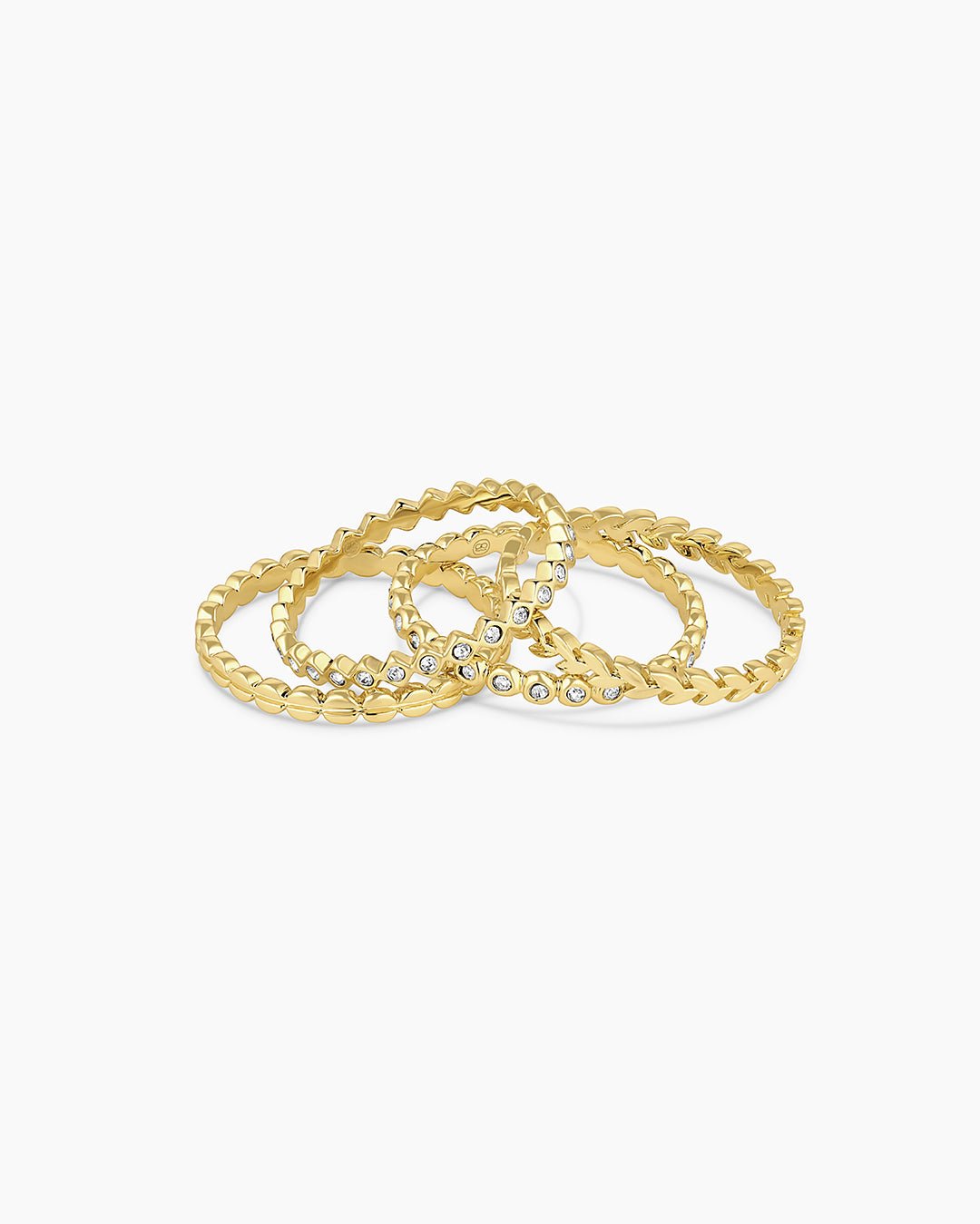 Mini stackable ring set || option::18k Gold Plated