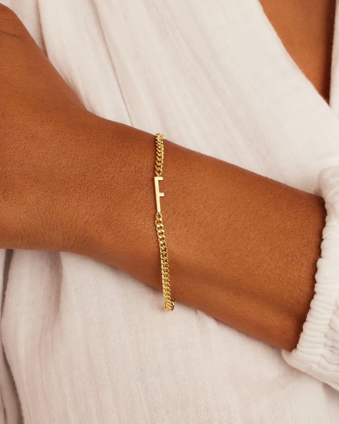 Wilder Alphabet Bracelet Alphabet Bracelet #F || option::18k Gold Plated, F