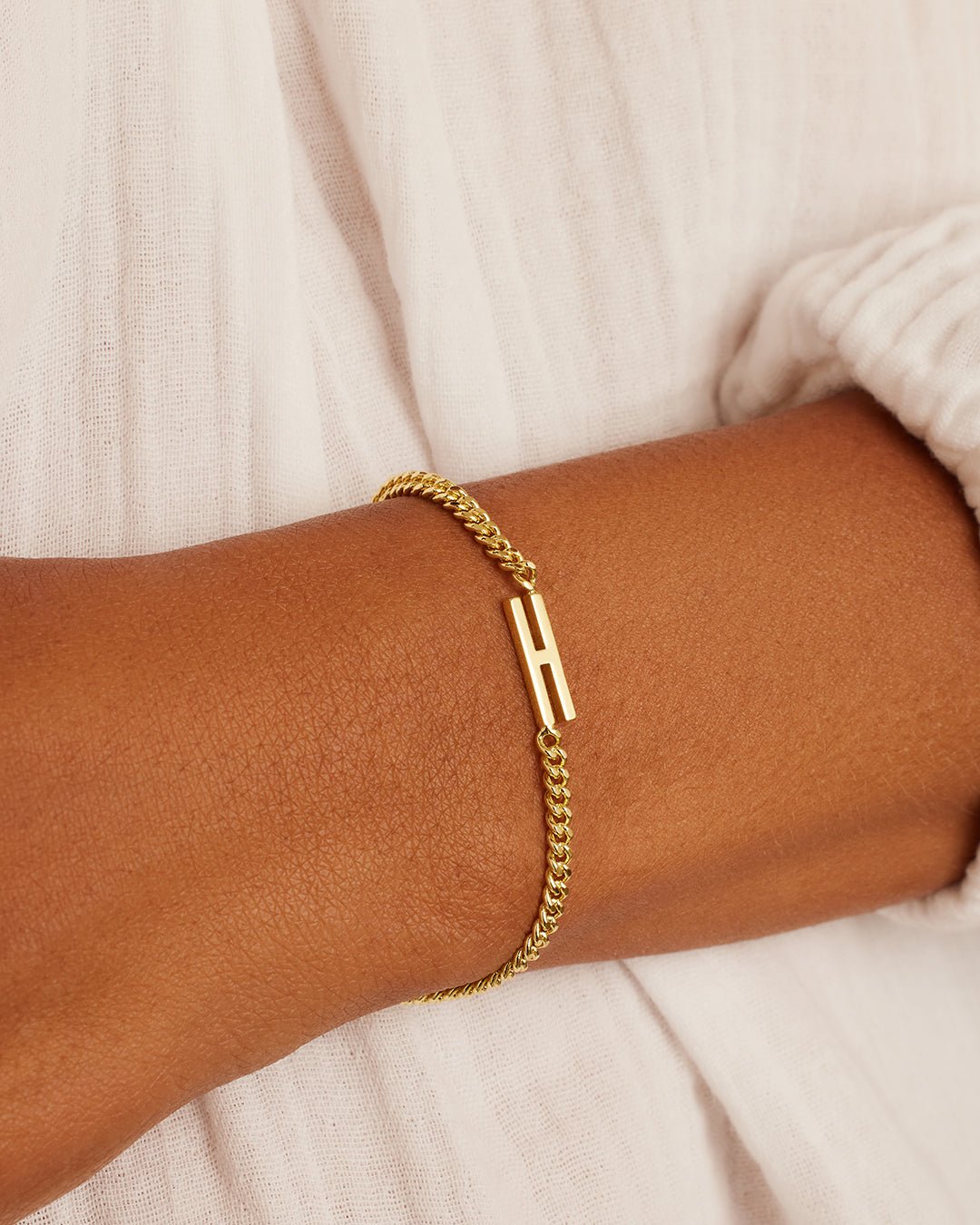 Wilder Alphabet Bracelet Alphabet Bracelet #H || option::18k Gold Plated, H