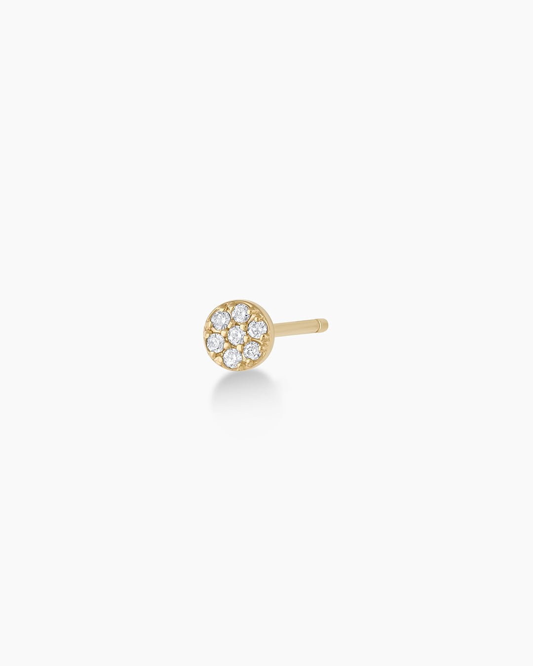 Diamond Pave Studs || option::14k Solid Gold, Single