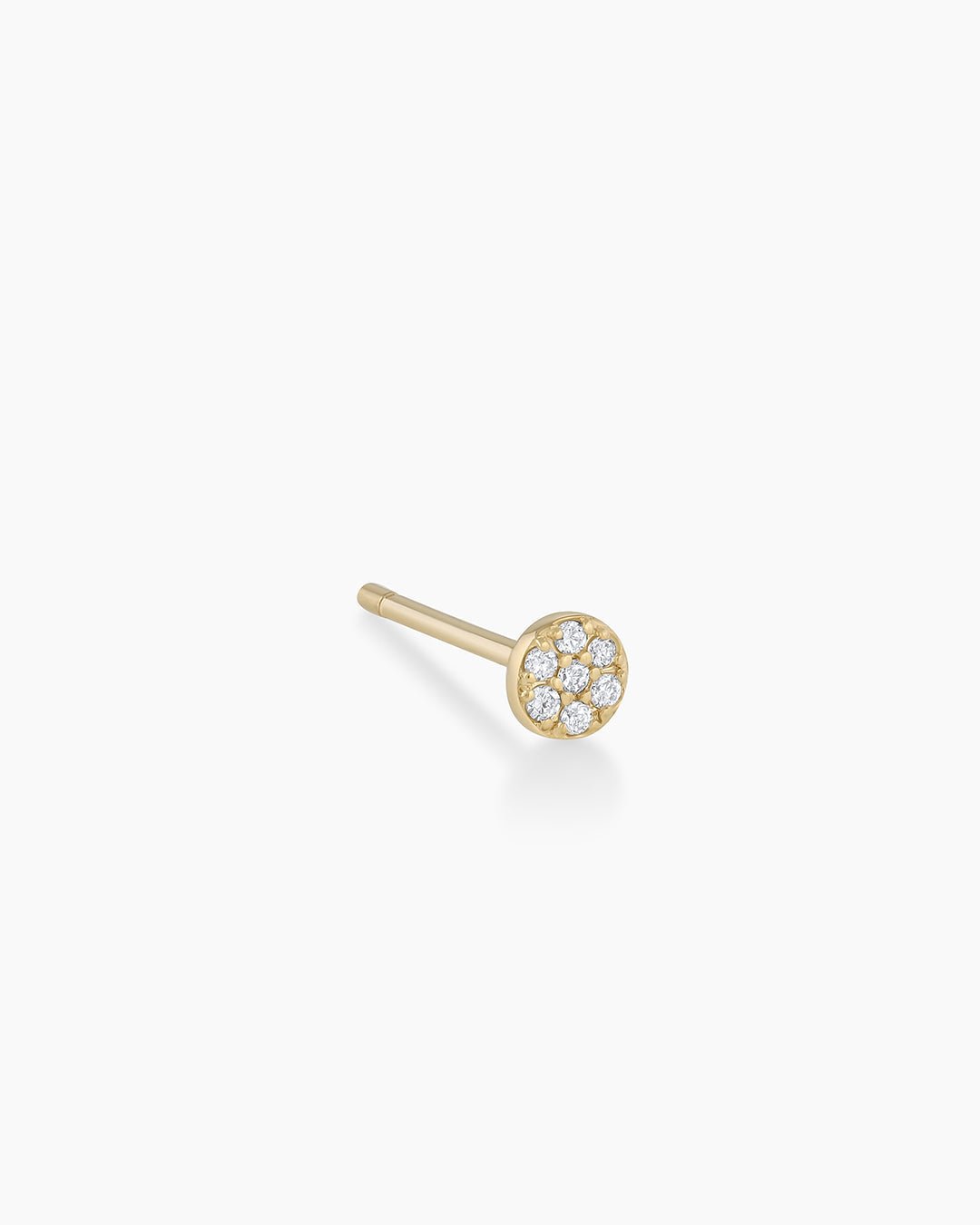 Diamond Pave Studs || option::14k Solid Gold, Single