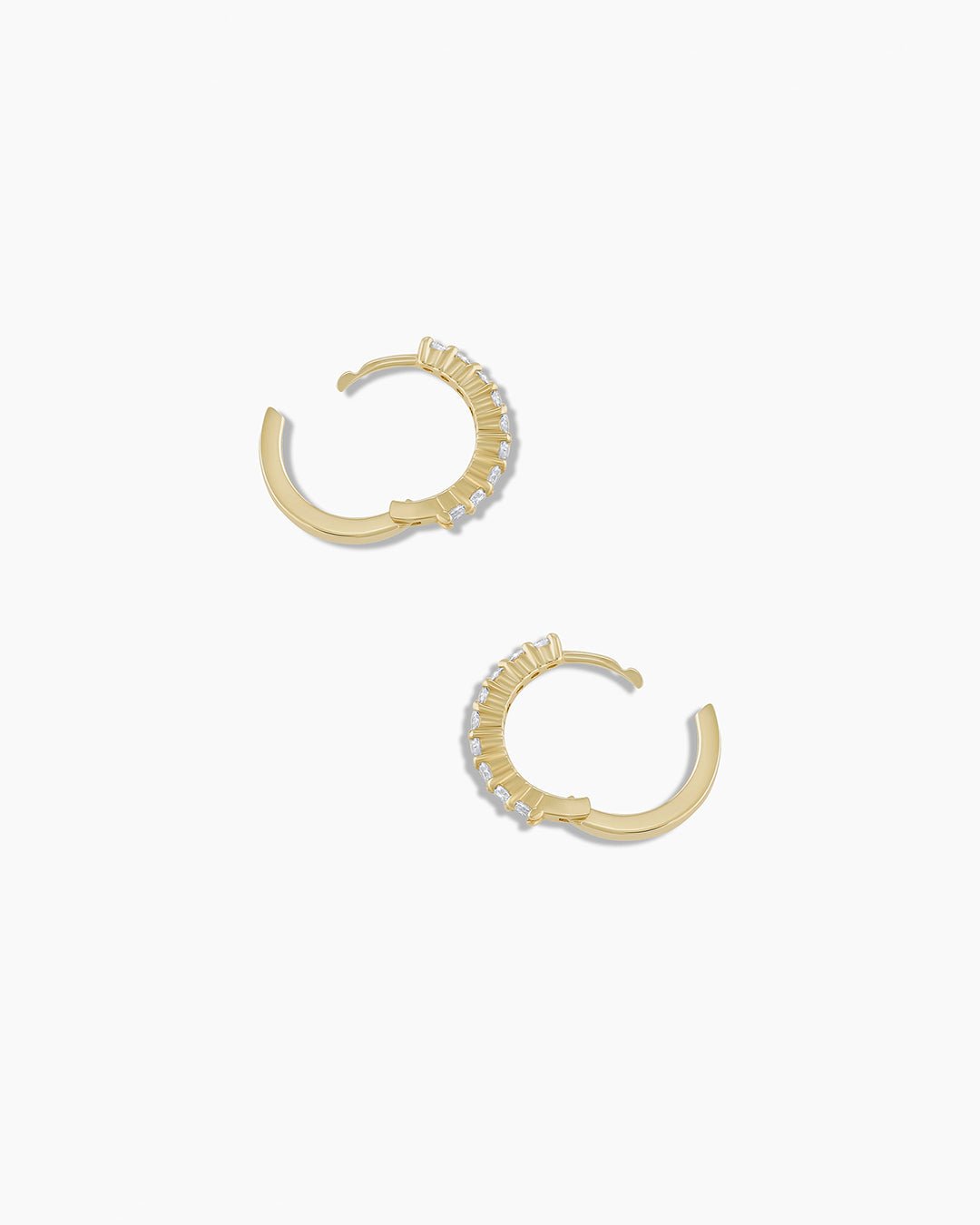 Diamond Huggies || option::14k Solid Gold, Pair