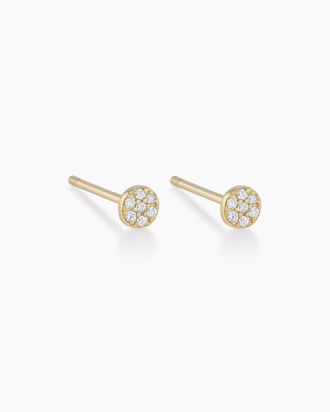 Diamond Pave Studs || option::14k Solid Gold, Pair