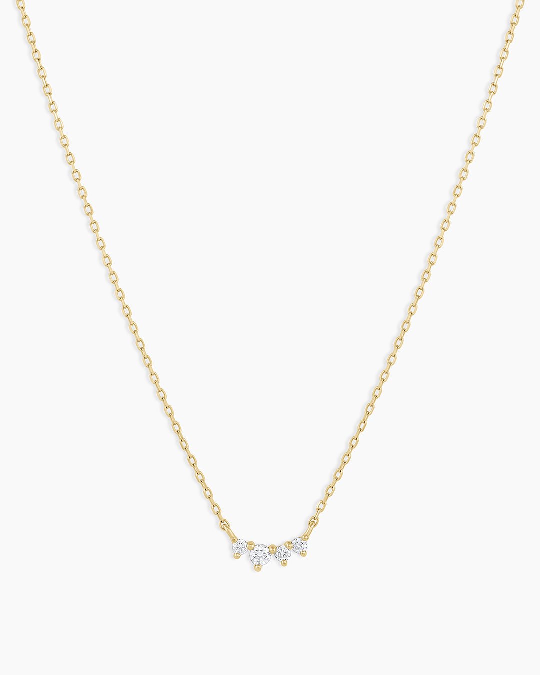 Diamond Cluster Necklace || option::14k Solid Gold