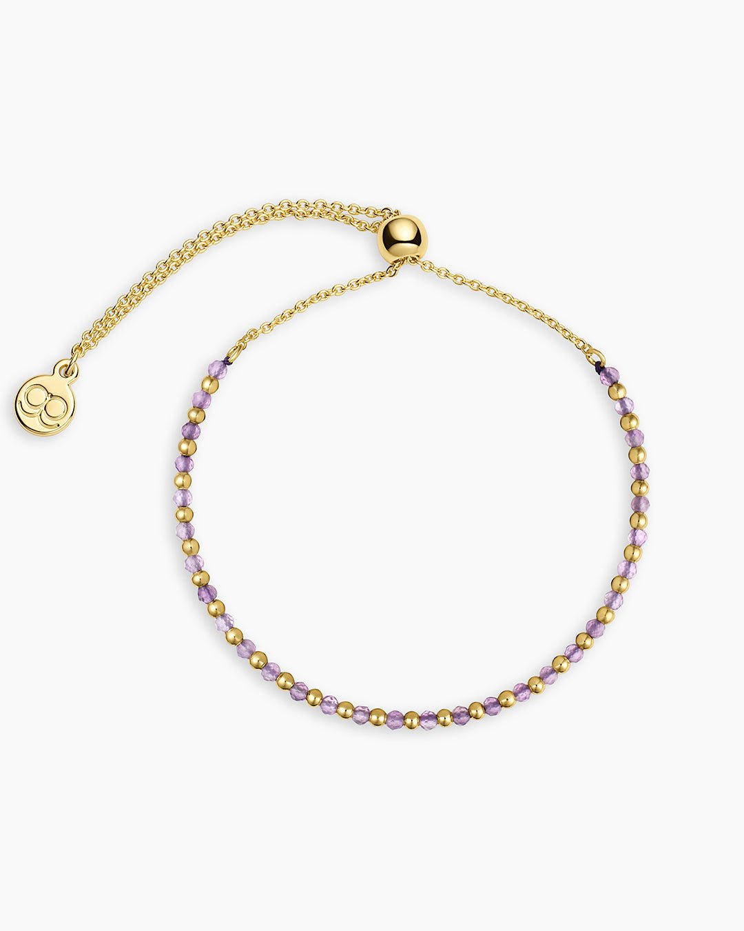 Power Gemstone Brooks Bracelet for Tranquility || option::18k Gold Plated, Amethyst