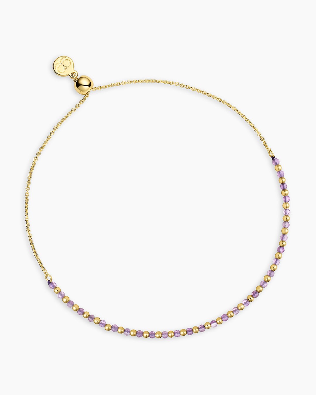 Power Gemstone Brooks Bracelet for Tranquility || option::18k Gold Plated, Amethyst