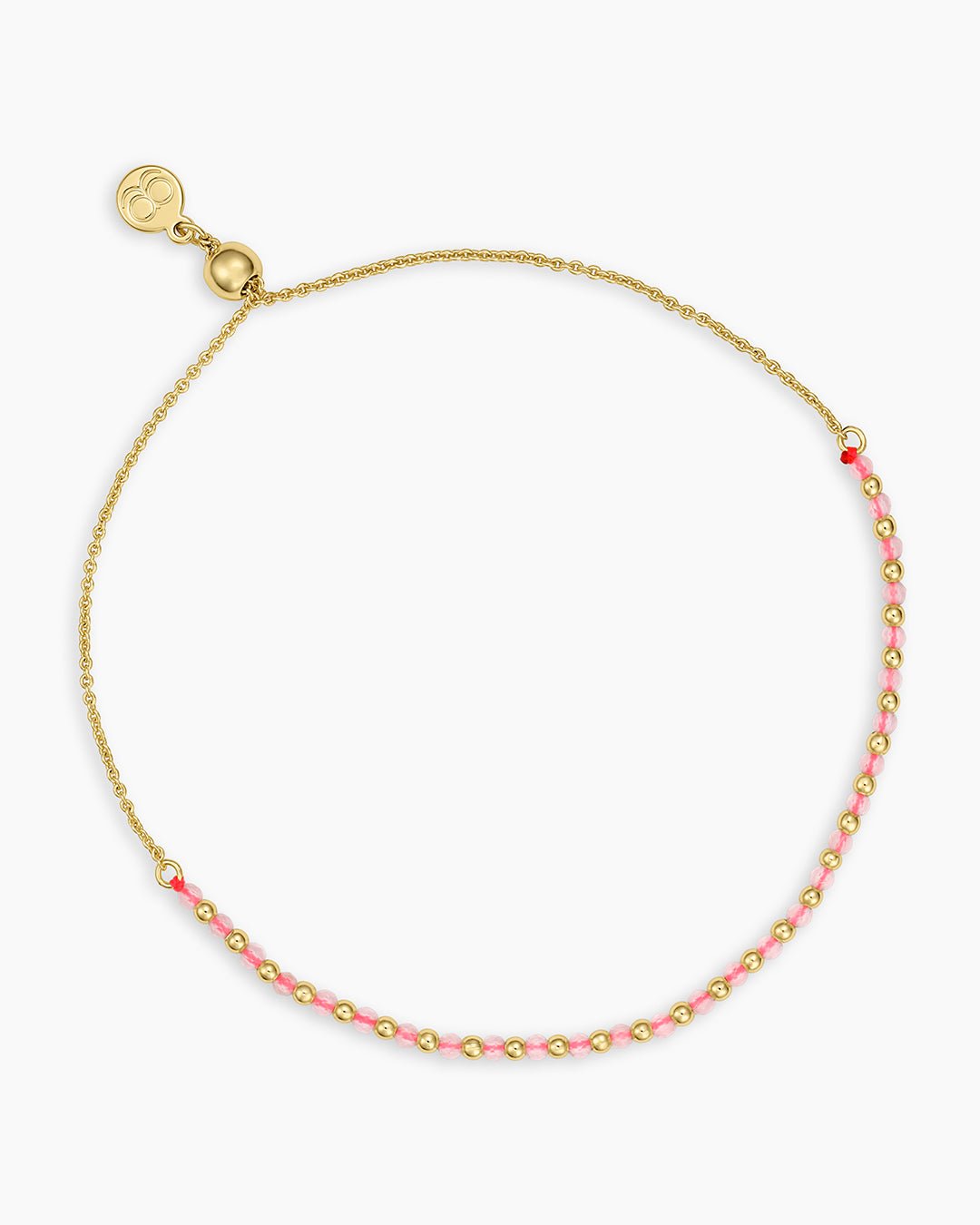 Power Gemstone Brooks Bracelet for Love || option::18k Gold Plated, Rose Quartz