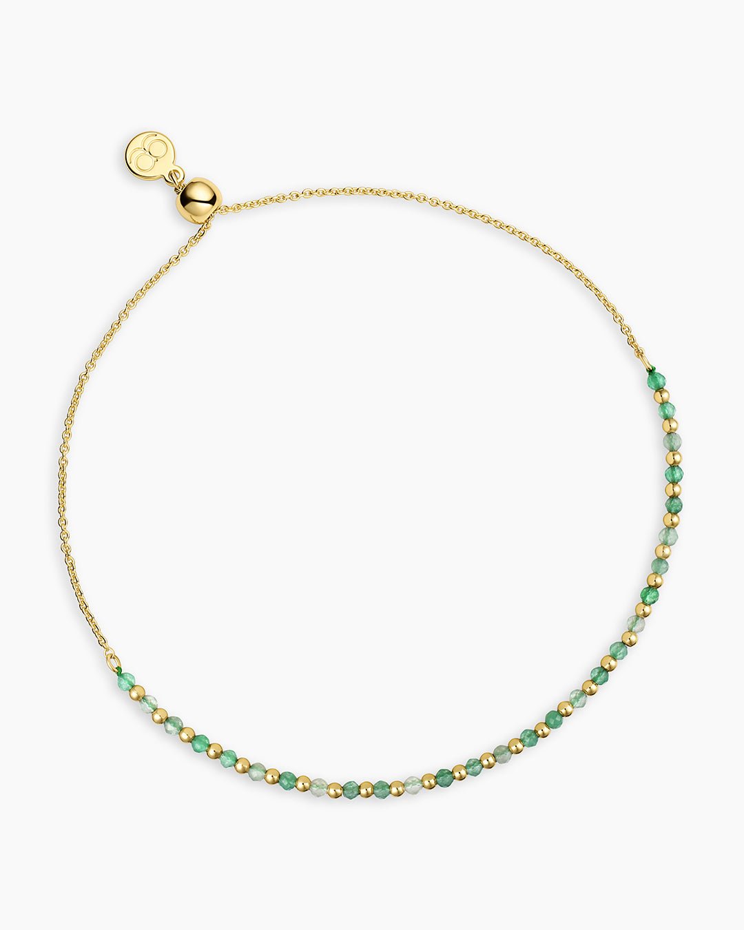 Power Gemstone Brooks Bracelet for Luck || option::18k Gold Plated, Aventurine