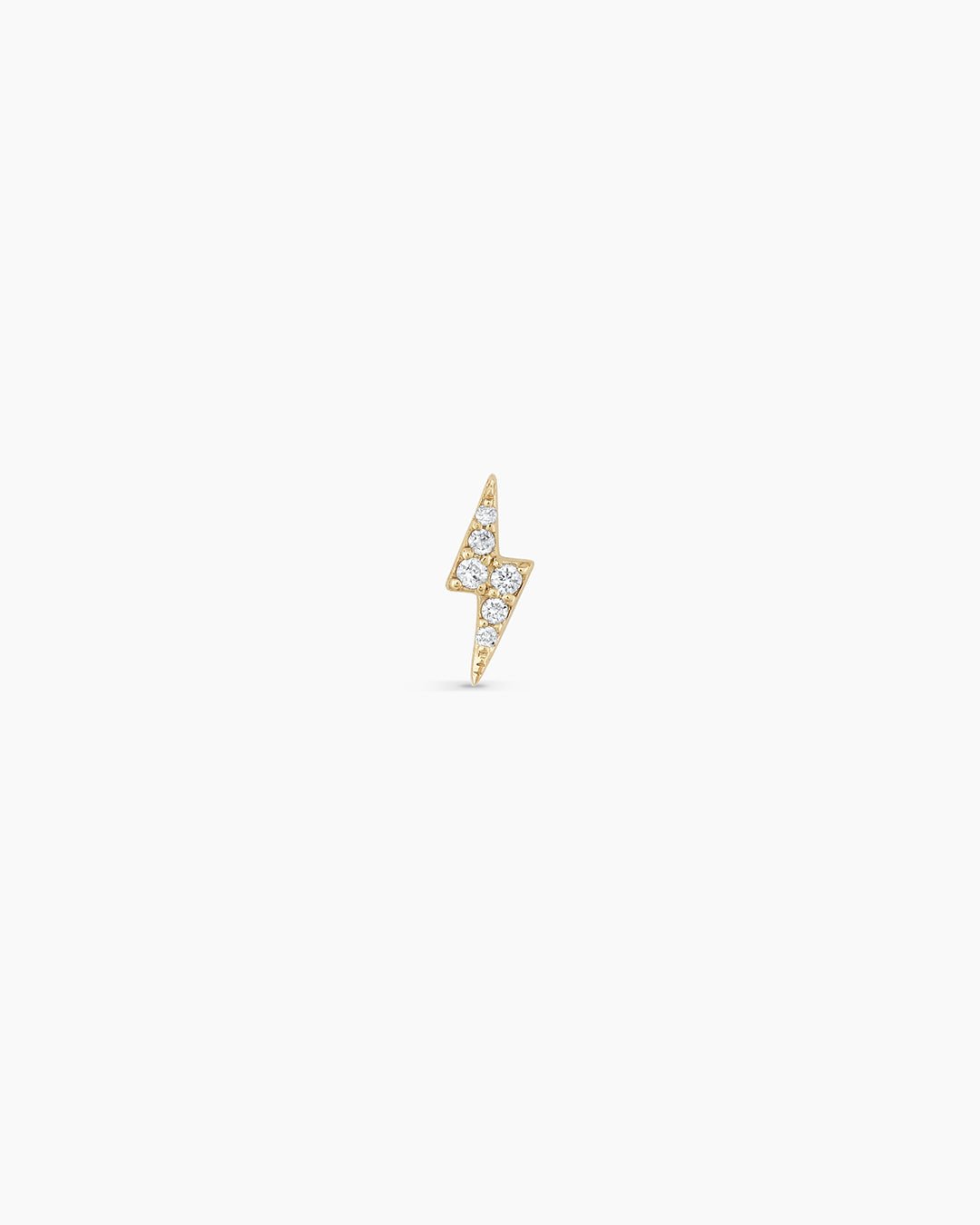 Diamond Lightning StudLightning earring || option::14k Solid Gold, Single