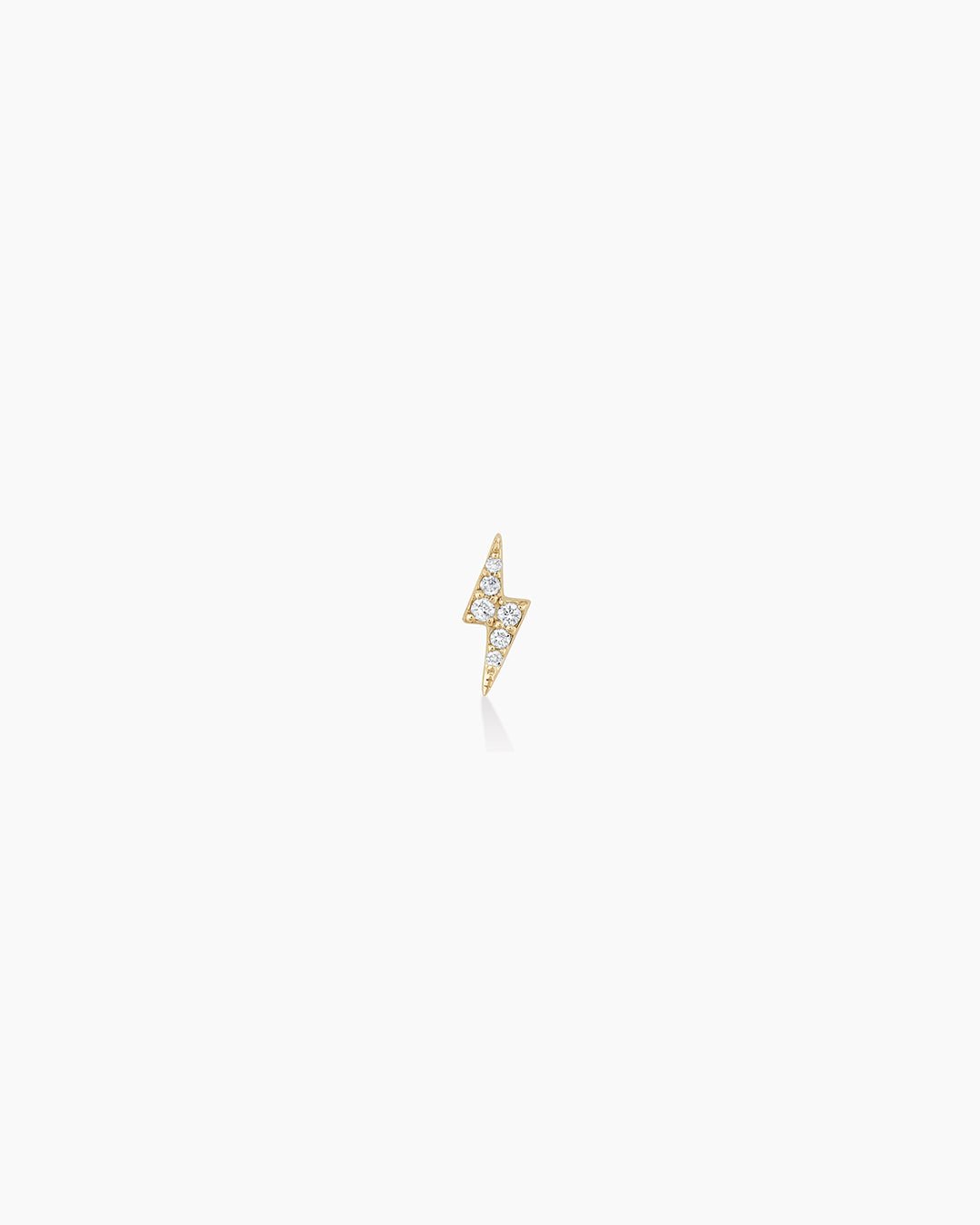 Diamond Lightning StudLightning earring || option::14k Solid Gold, Single