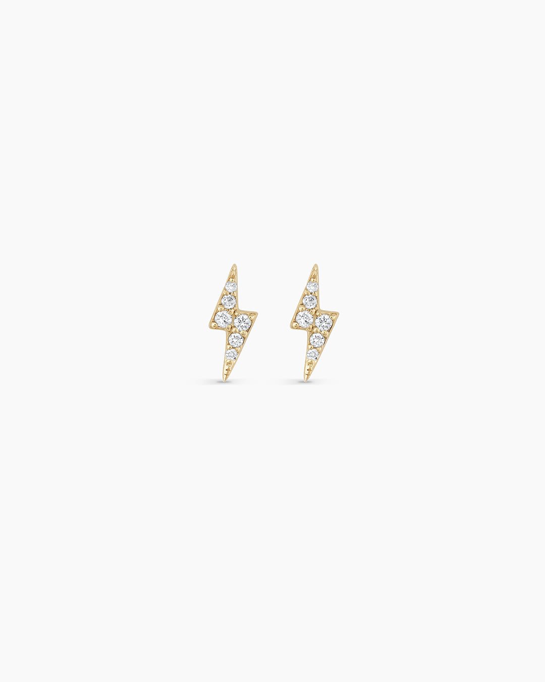 Diamond Lightning bolt earrings || option::14k Solid Gold