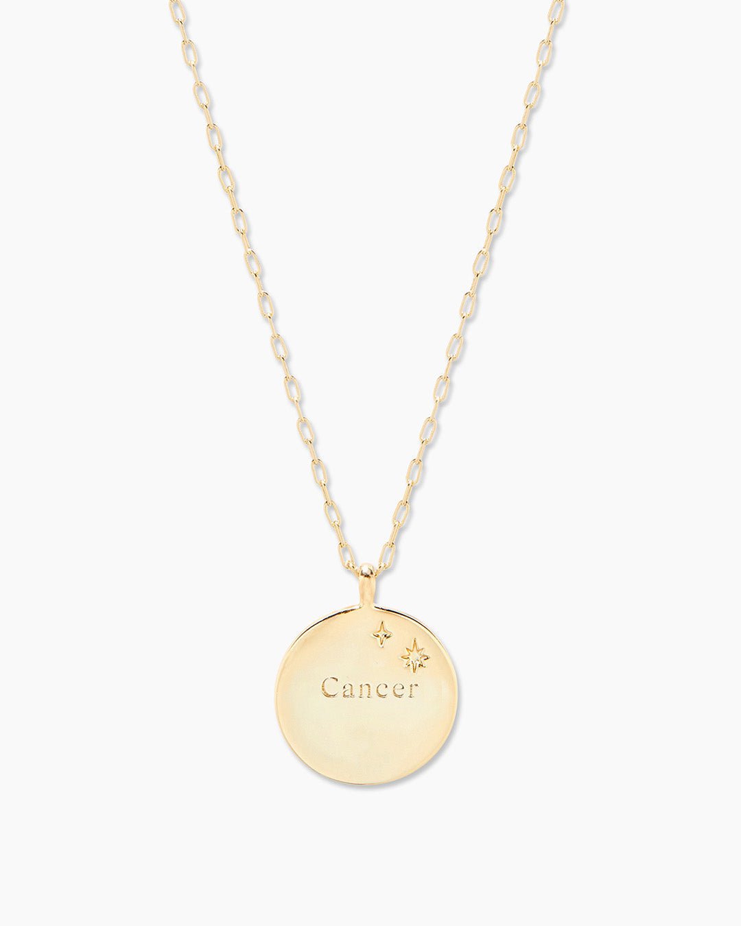 Zodiac Necklace - Cancer, Astrology Coin Necklace, Cancer Necklace || option::18k Gold Plated, Cancer