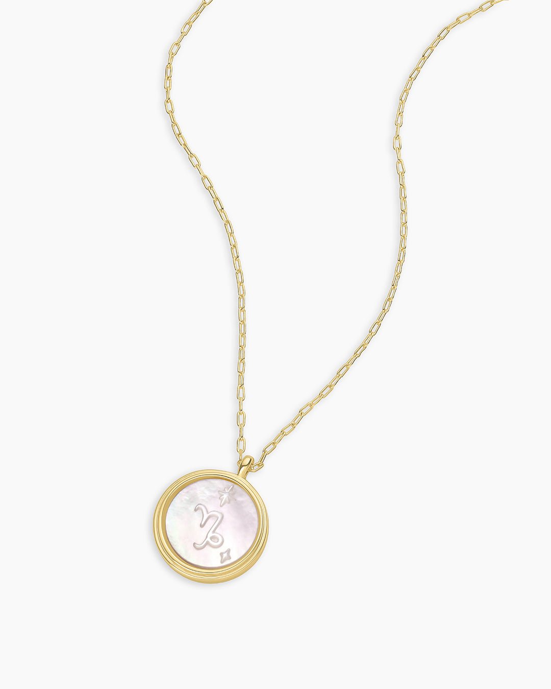 Zodiac Necklace - Aquarius, Astrology Coin Necklace, Aquarius Necklace || option::18k Gold Plated, Capricorn