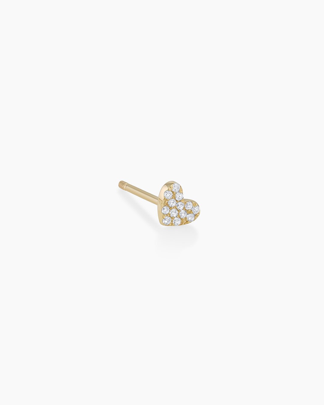 Diamond Pave Heart Stud || option::14k Solid Gold