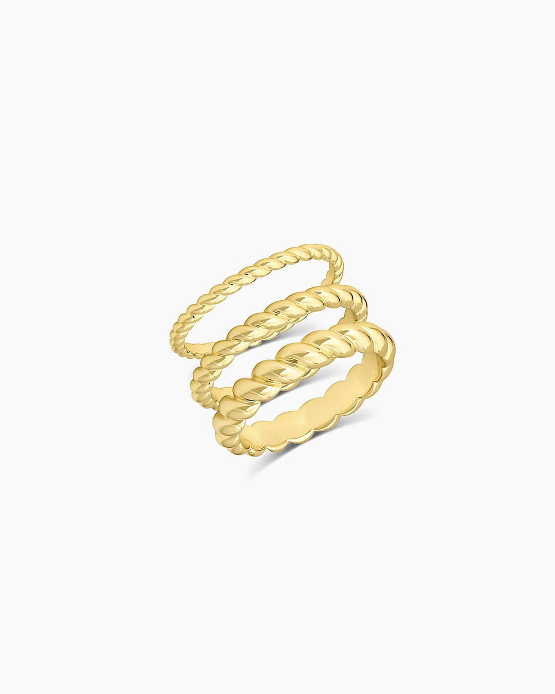 Crew Ring set twisted 18k Gold Plated Ring || option::18k Gold Plated