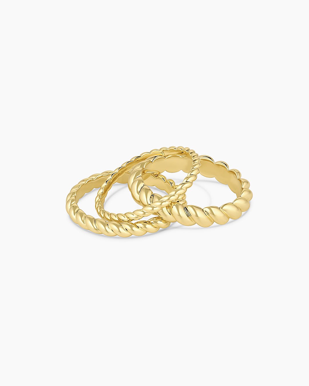 Crew Ring set twisted 18k Gold Plated Ring || option::18k Gold Plated