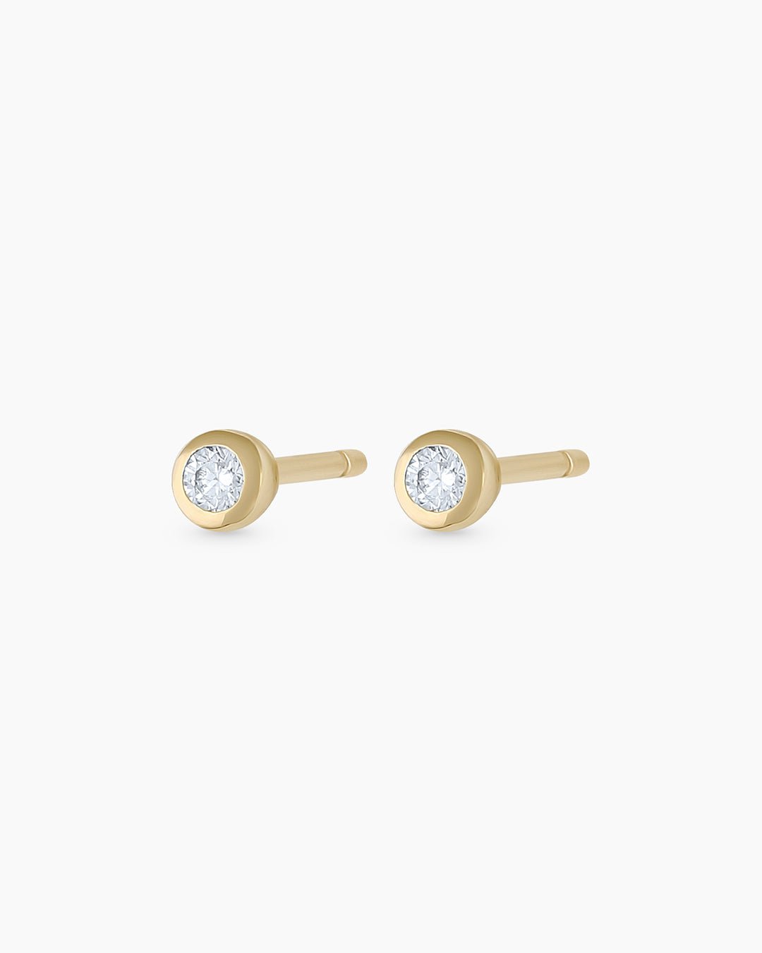 Classic Diamond Studs || option::14k Solid Gold