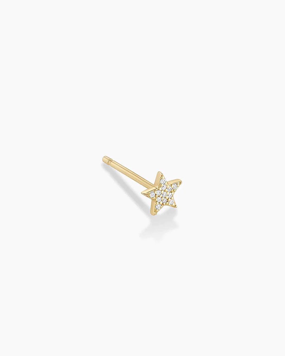 Diamond Star Stud || option::14k Solid Gold, Single