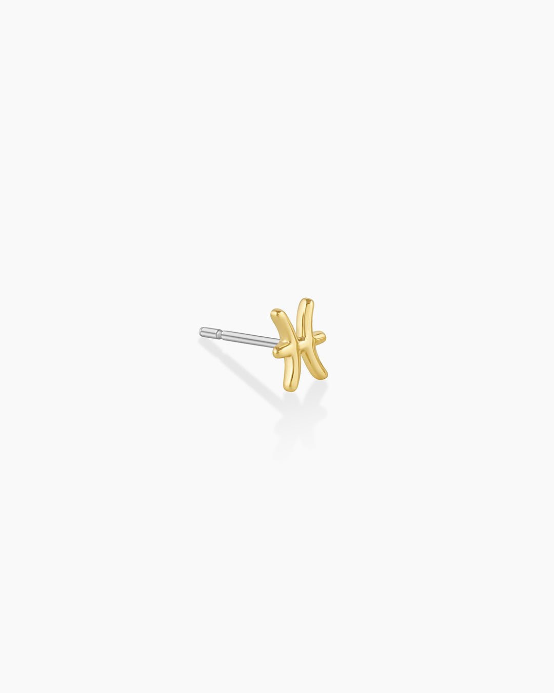 Zodiac Charm Stud - Pisces || option::18k Gold Plated, Pisces