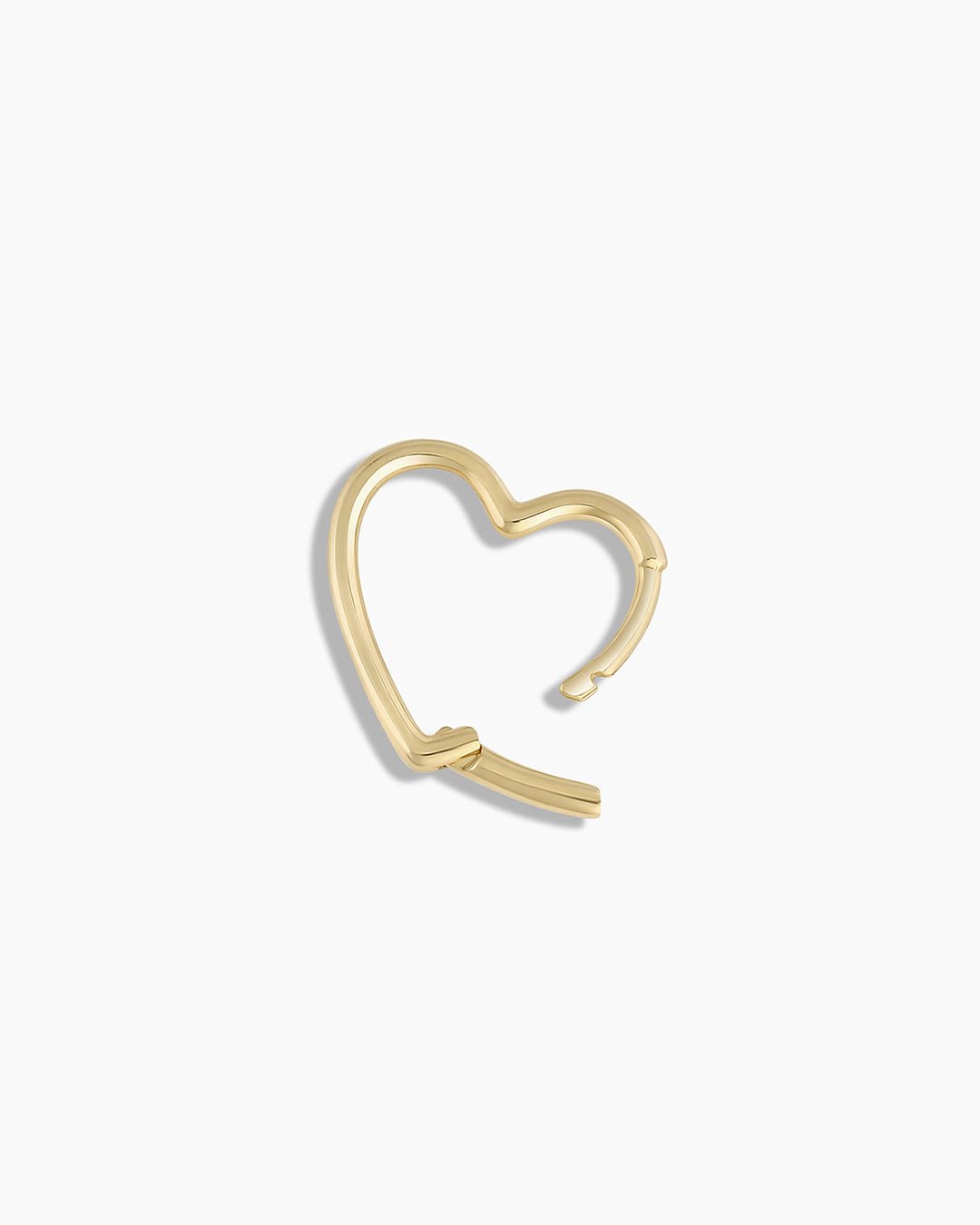 Open Heart Huggie || option::14k Solid Gold, Single