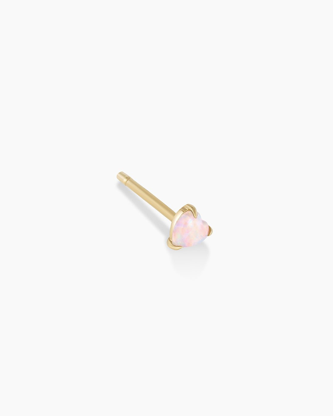 Opal Heart Stud || option::14k Solid Gold, Single