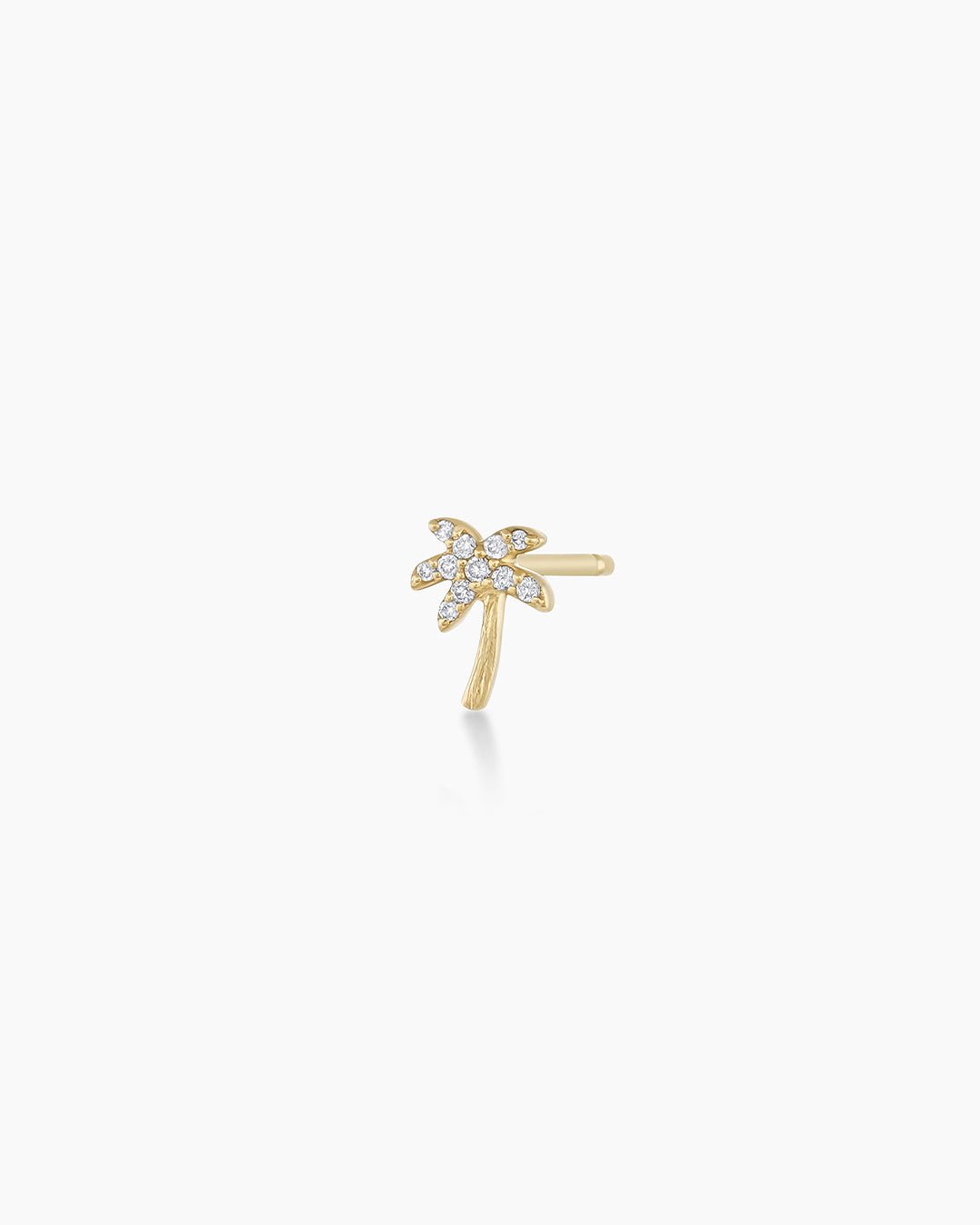 Diamond Palm Stud || option::14k Solid Gold, Pair