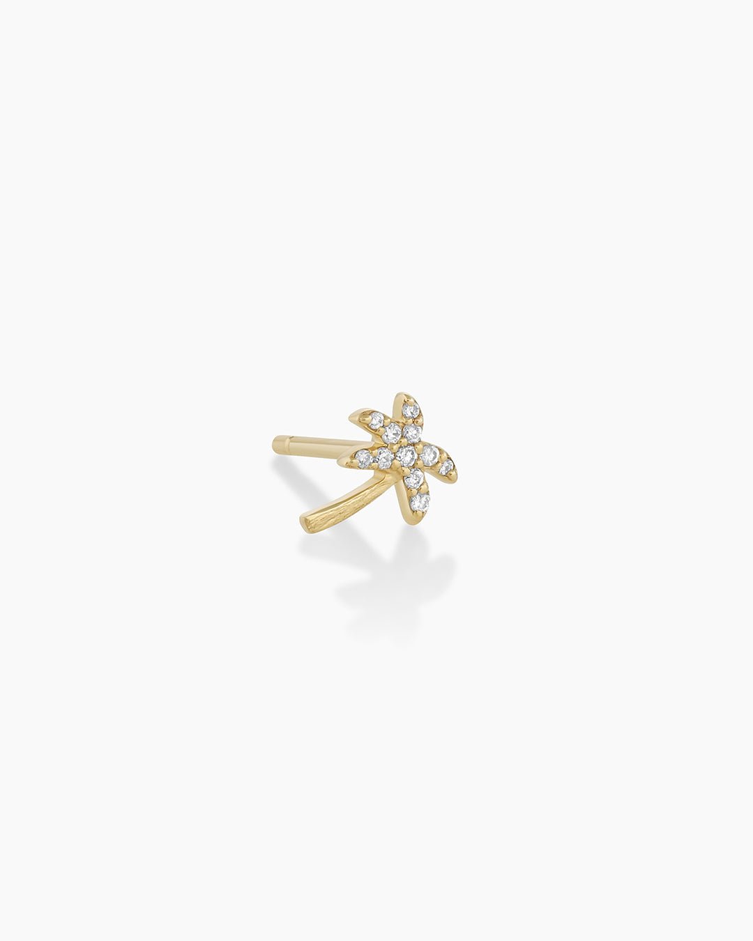 Diamond Palm Stud || option::14k Solid Gold, Pair