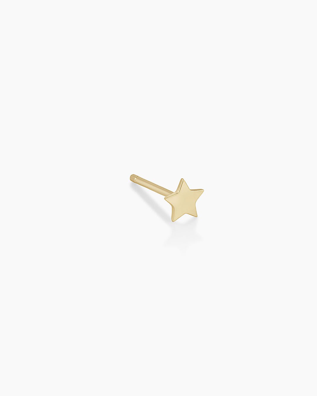 Woman wearing Star Stud || option::14k Solid Gold, Single