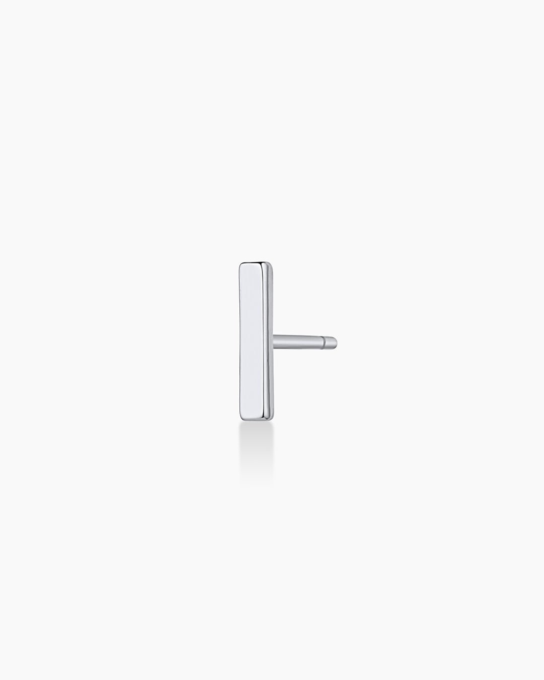 Bar Charm Stud || option::Rhodium Plated