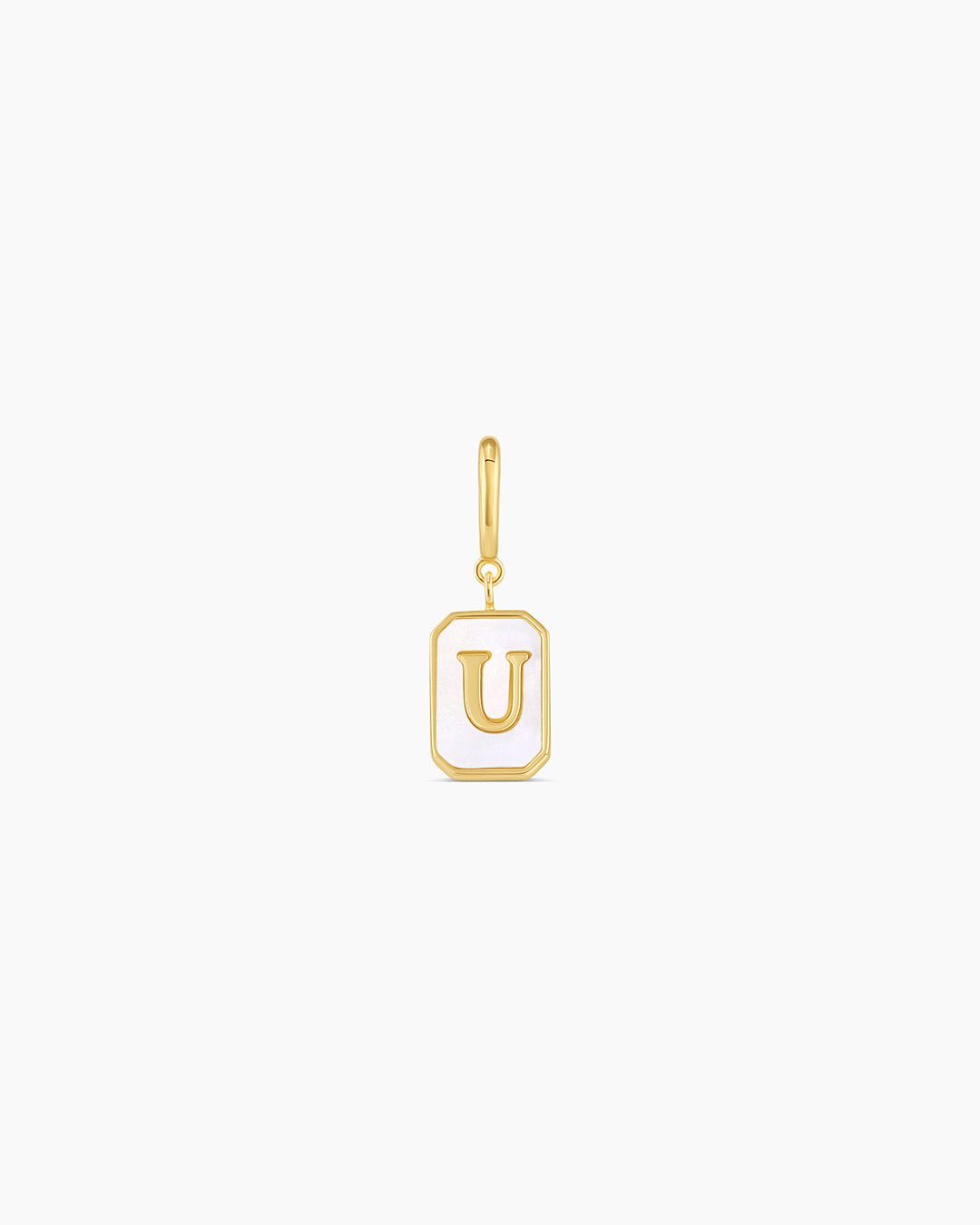 Vintage Alphabet Parker Charm #U || option::18k Gold Plated, U