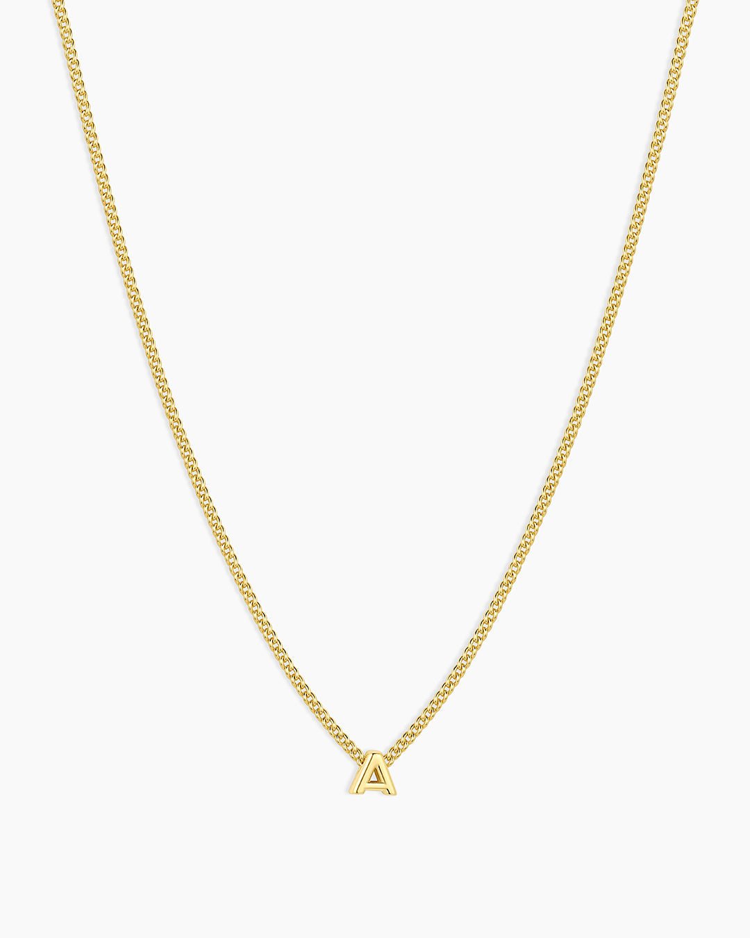 Wilder Mini Alphabet Necklace || option::18k Gold Plated, A