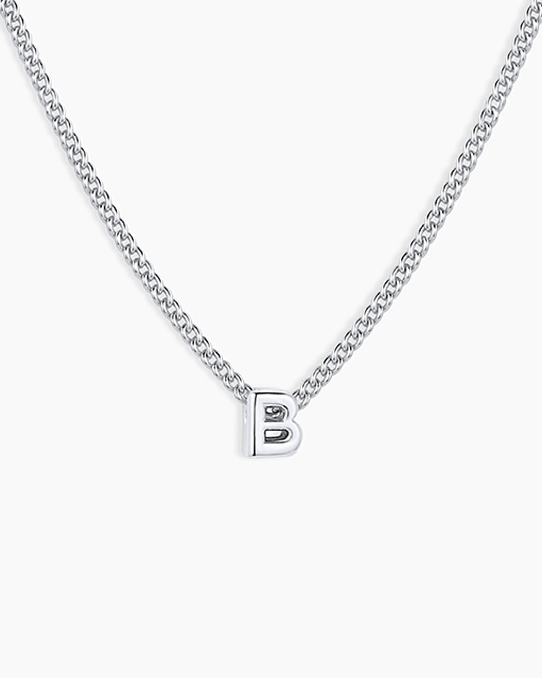 Wilder Mini Alphabet Necklace || option::Silver Plated, B