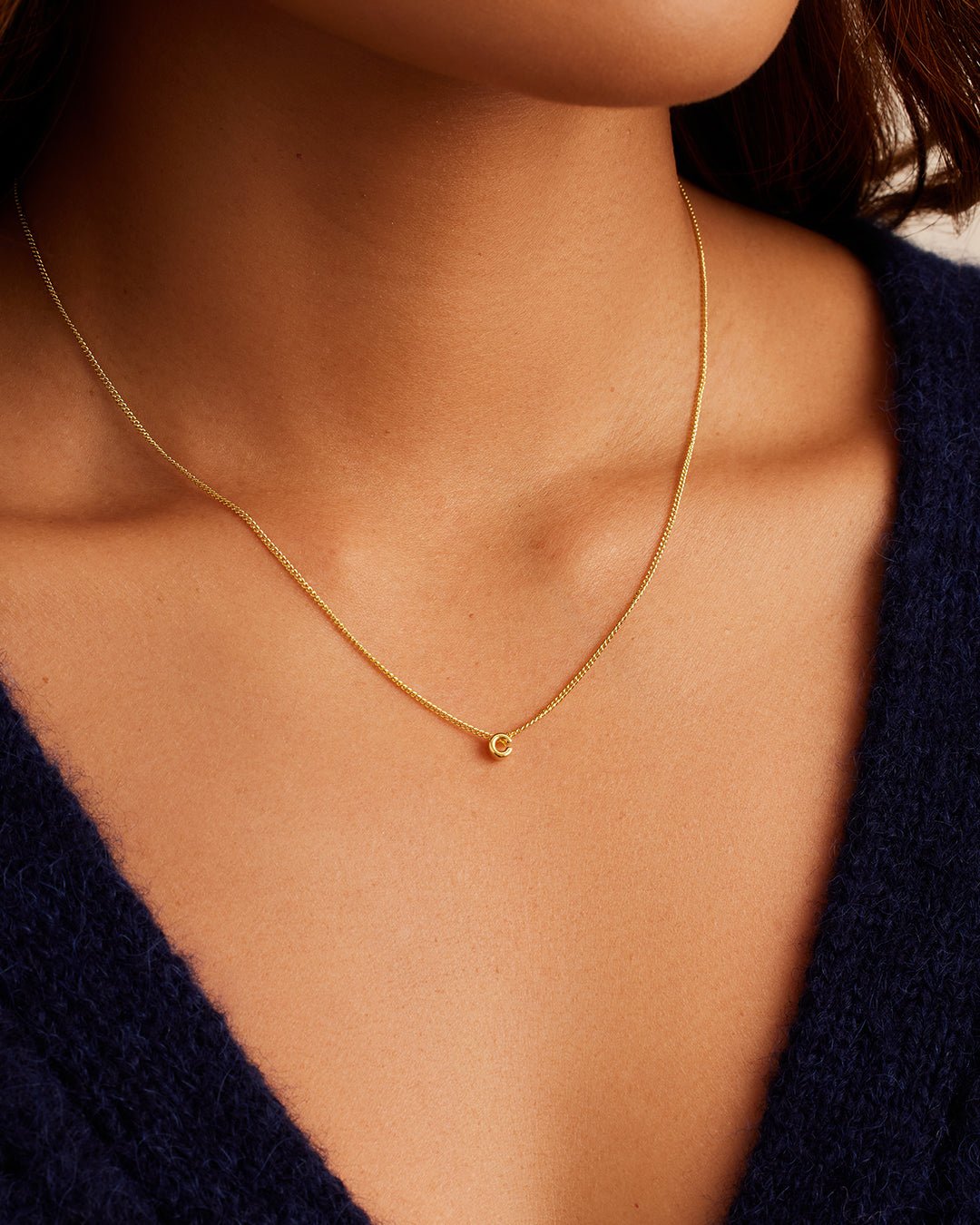 Wilder Mini Alphabet Necklace || option::18k Gold Plated, C