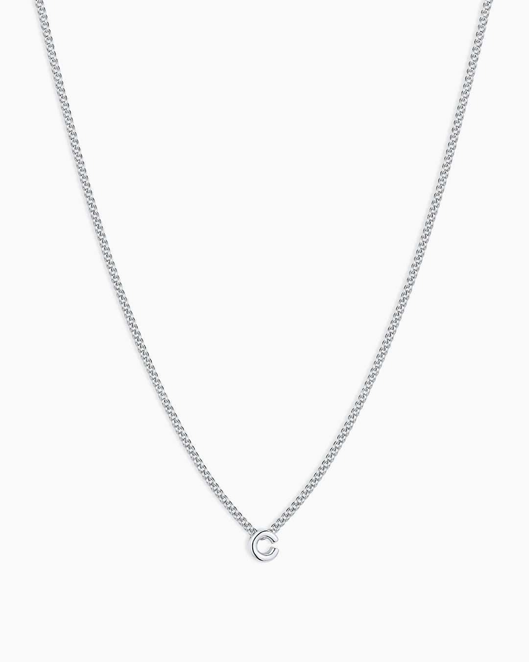 Wilder Mini Alphabet Necklace || option::Silver Plated, C