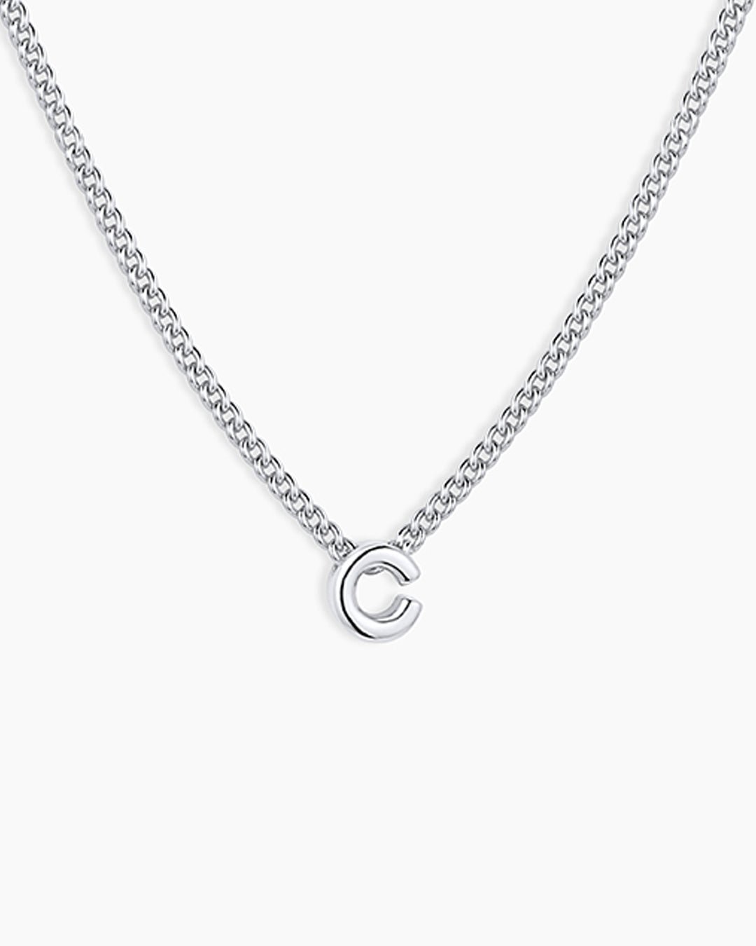 Wilder Mini Alphabet Necklace || option::Silver Plated, C