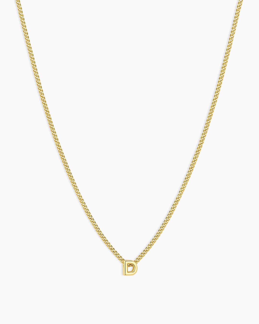 Wilder Mini Alphabet Necklace || option::18k Gold Plated, D