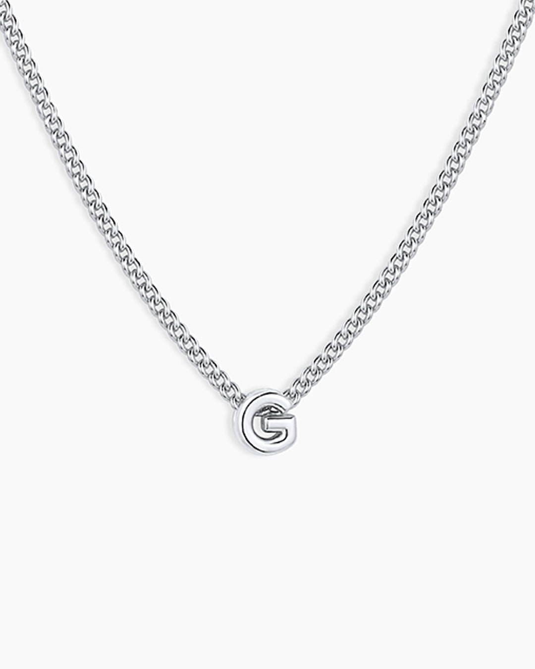 Wilder Mini Alphabet Necklace || option::Silver Plated, G