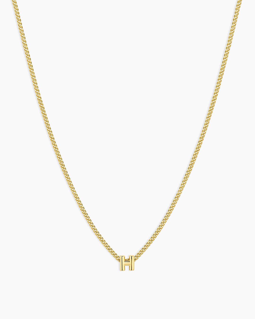 Wilder Mini Alphabet Necklace || option::18k Gold Plated, H