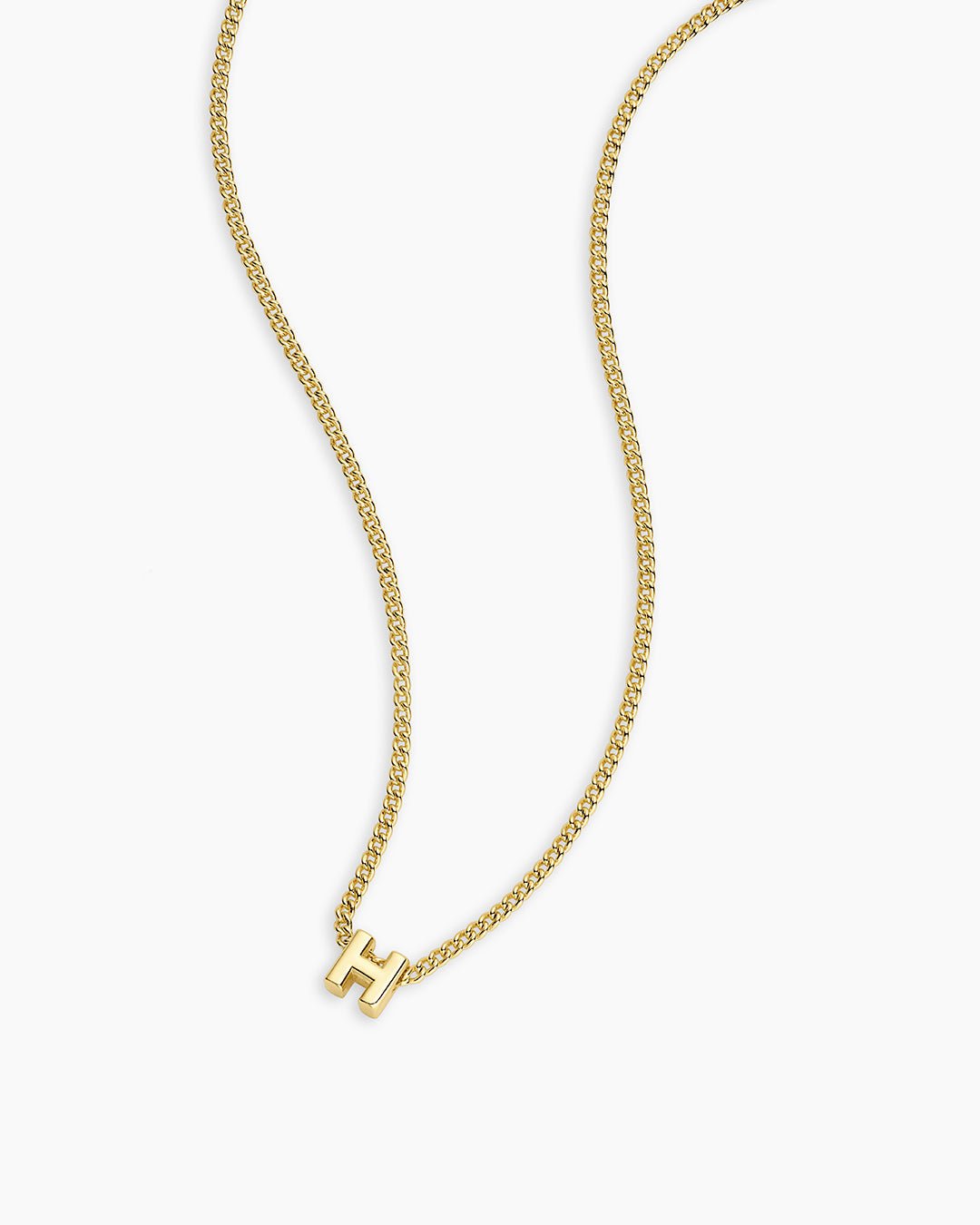 Wilder Mini Alphabet Necklace || option::18k Gold Plated, H