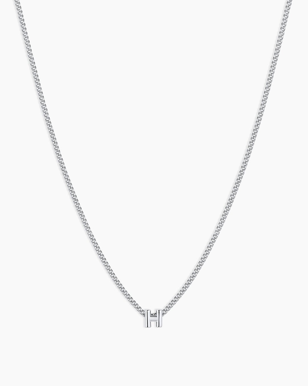 Wilder Mini Alphabet Necklace || option::Silver Plated, H