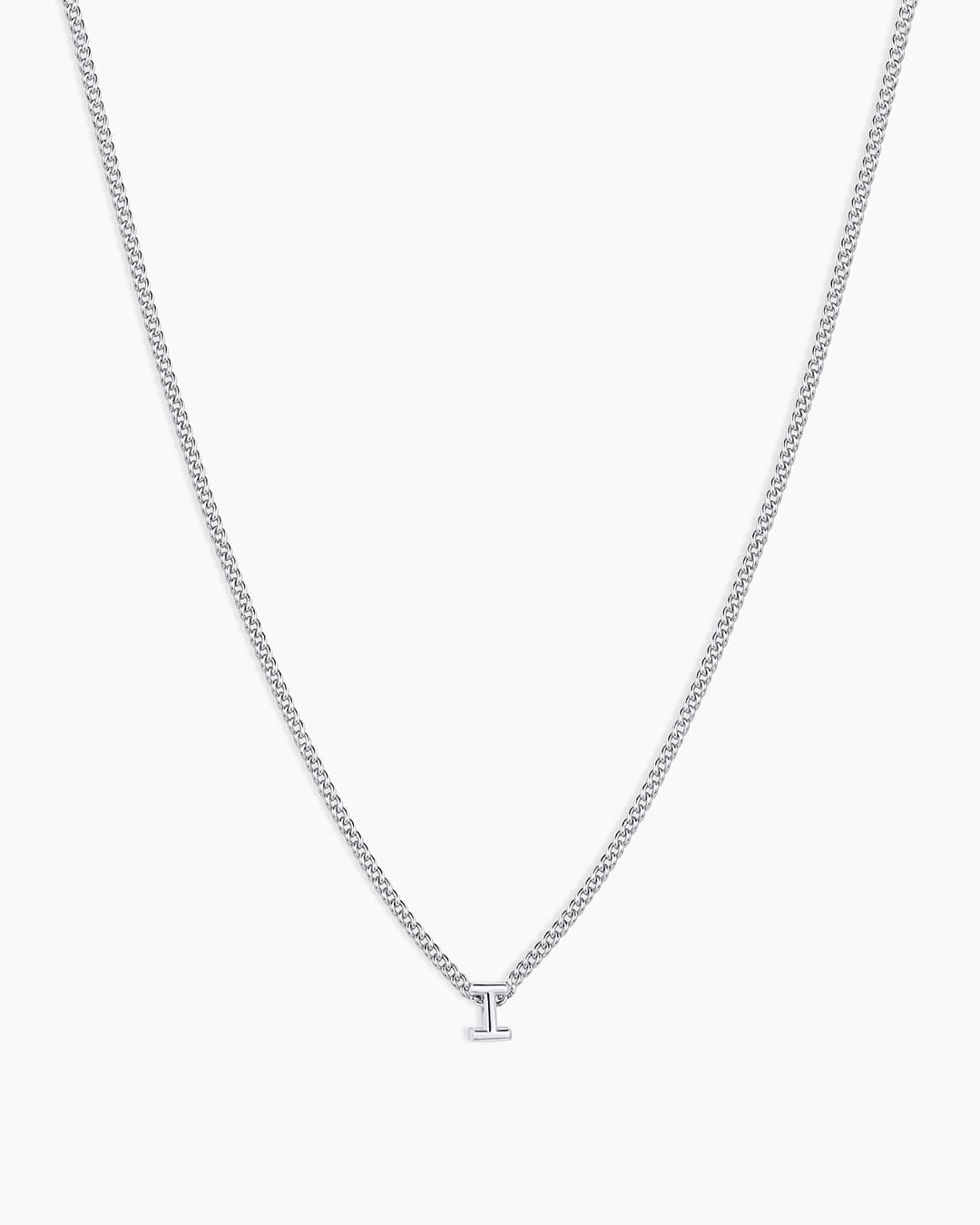 Wilder Mini Alphabet Necklace || option::Silver Plated, I