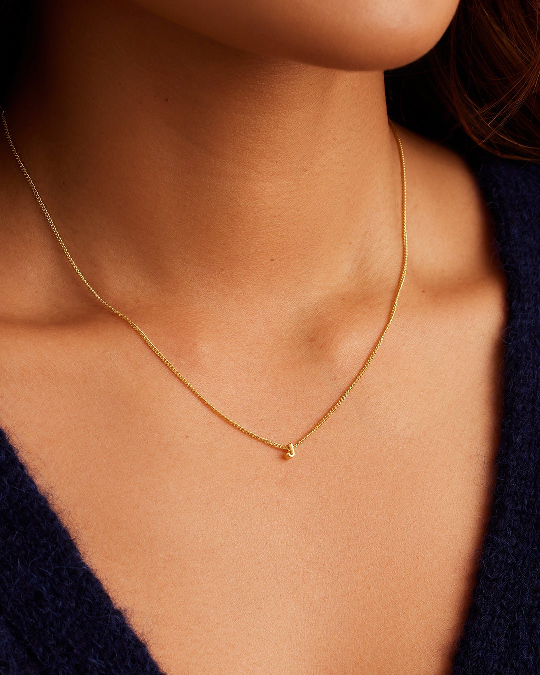 Wilder Mini Alphabet Necklace || option::18k Gold Plated, J