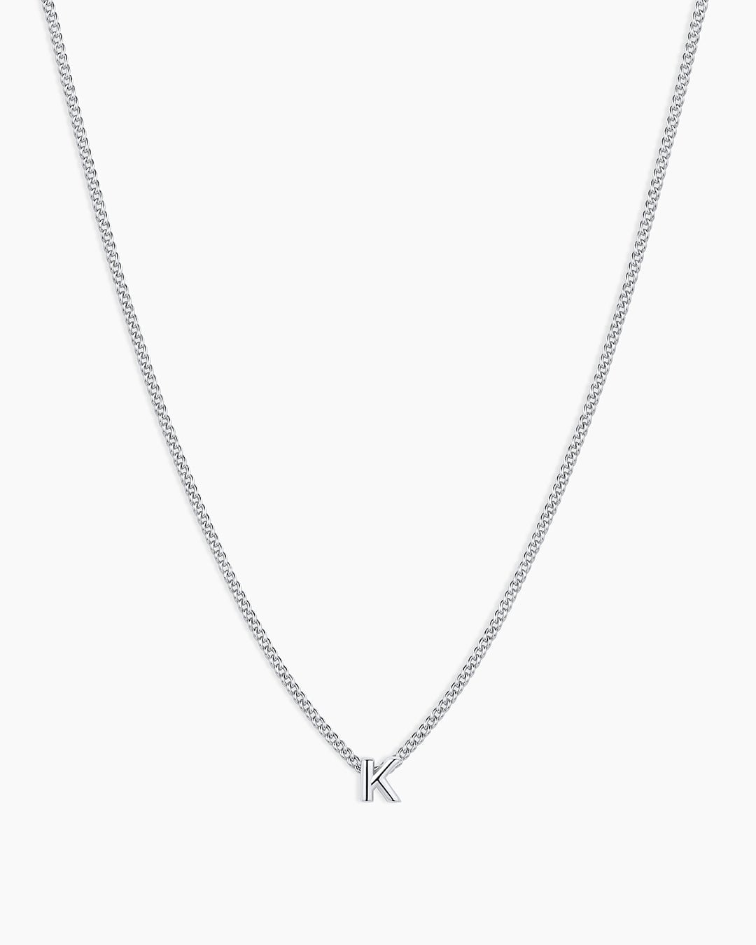 Wilder Mini Alphabet Necklace || option::Silver Plated, K