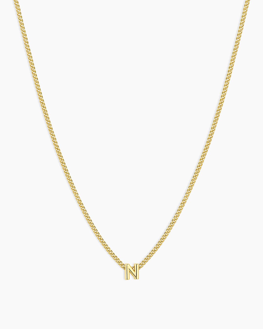 Wilder Mini Alphabet Necklace || option::18k Gold Plated, N