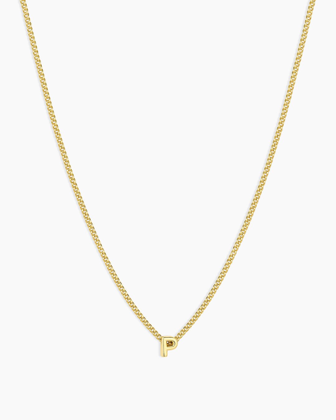 Wilder Mini Alphabet Necklace || option::18k Gold Plated, P