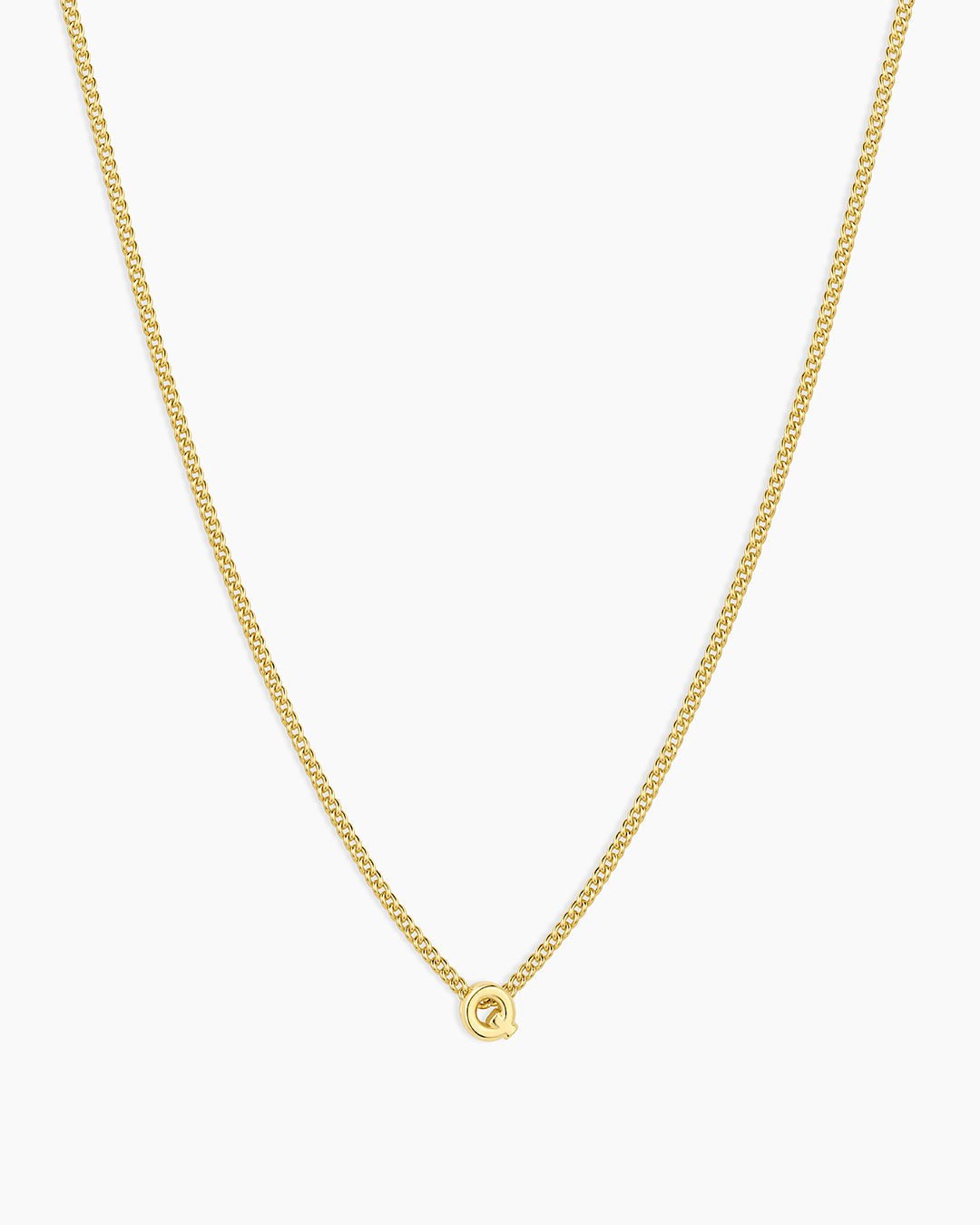 Wilder Mini Alphabet Necklace || option::18k Gold Plated, Q