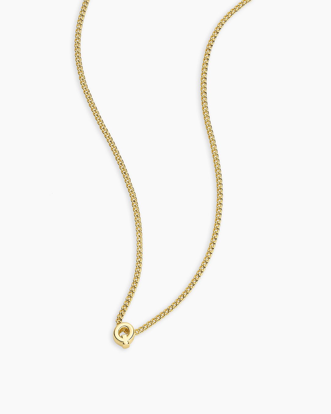 Wilder Mini Alphabet Necklace || option::18k Gold Plated, Q