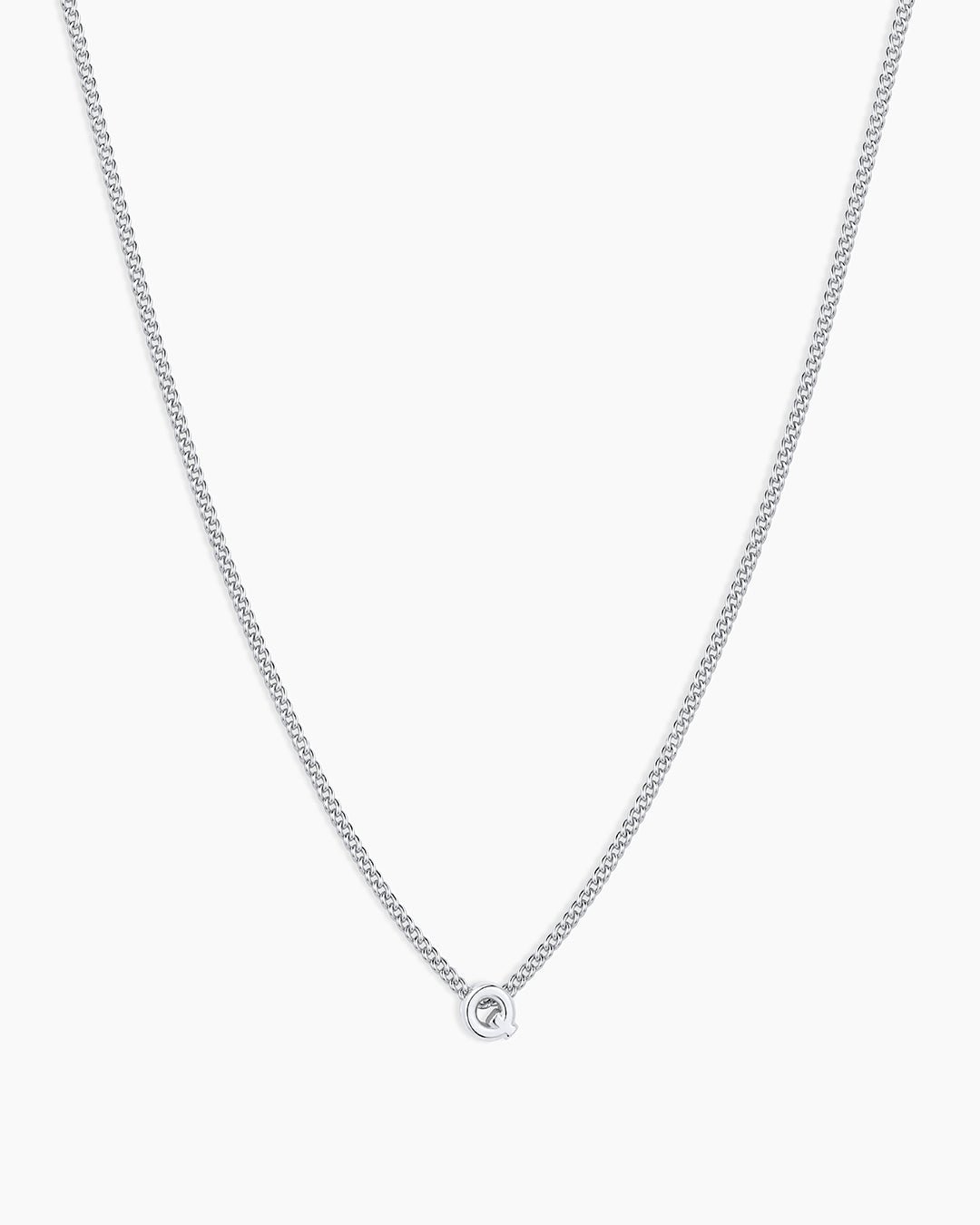 Wilder Mini Alphabet Necklace || option::Silver Plated, Q